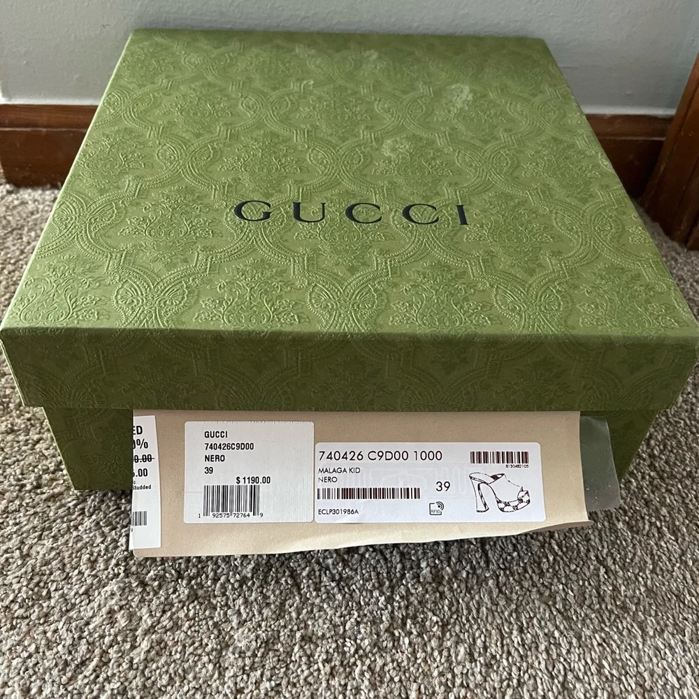 Gucci black platform mules with silver logos - Picture 15 of 15